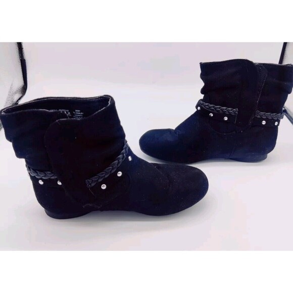 Simply Styled Black Faux Suede Ankle Boots Girls Sz 11 Booties TG Ainsley 26397 - Picture 10 of 12
